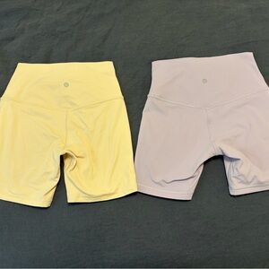 lululemon athletica Women's High-Waisted Shorts - Butter Yellow and Lilac Ether